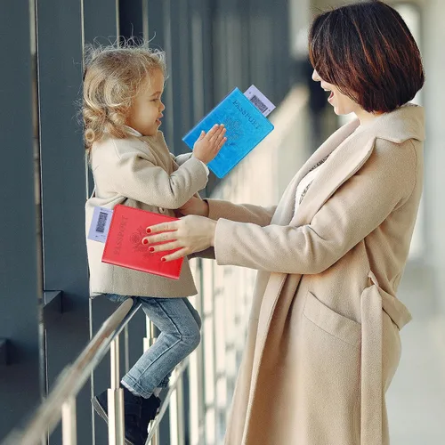 Miniatura 7 de Herain Soporte para pasaporte, funda para pasaporte, cartera para pasaporte, para mujeres y hombres, funda de pasaporte, protector de libreta