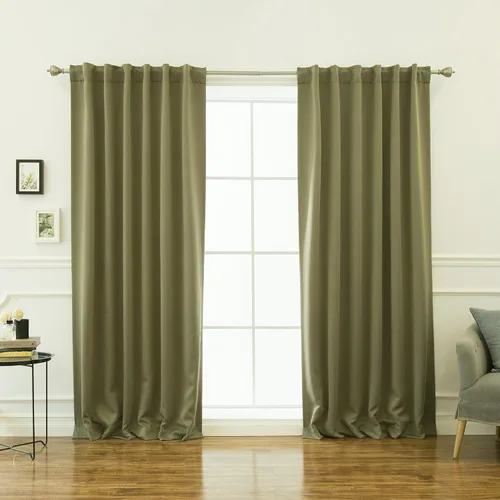 Miniatura 8 de Best Home Fashion Cortinas opacas con aislamiento térmico, pestaña trasera, bolsillo para barra, color gris, 52 pulgadas de ancho x 126 pulgadas