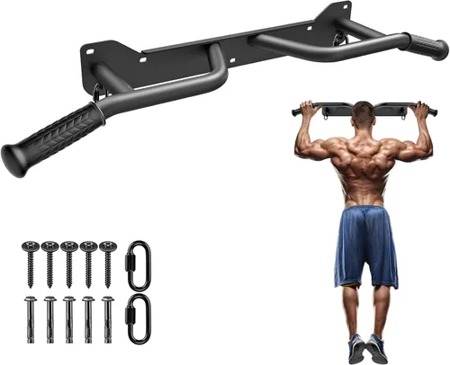 Kipika - Barra de dominadas de gran resistencia para montar en la puerta, barra multifuncional para flexiones, barra de fitness portátil para