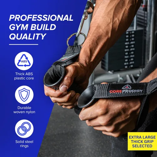 Miniatura 4 de Core Prodigy Asas de ejercicio resistentes - Accesorios de agarre para poleas de máquinas de cable, equipos de gimnasio, bandas de resistencia