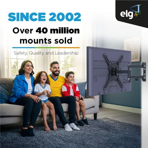 Miniatura 8 de ELG Soporte fijo de pared para TV de perfil bajo para pantallas planas de 26 a 65 pulgadas, máximo 110.2 libras, sistema de bloqueo automático