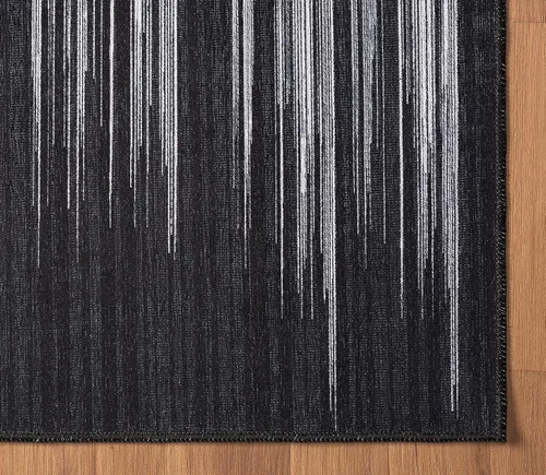 Miniatura 4 de Abani Parker Collection - Alfombra de área, diseño de líneas gris/crema, 4 x 6 pies, fácil de limpiar, duradera para niños y mascotas, no desprende