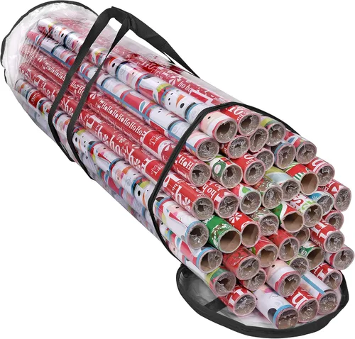 Bolsa de almacenamiento de papel de regalo, organizador de papel de regalo, se adapta a rollos de 40 pulgadas de largo, con capacidad para hasta 24