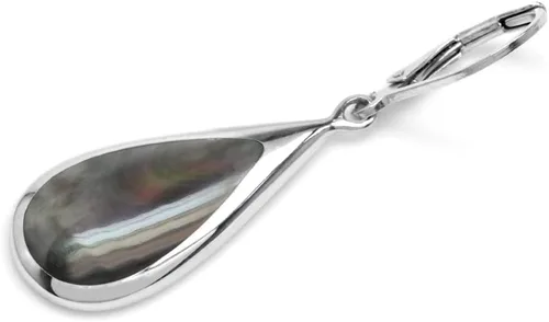 Miniatura 3 de Silvershake Pendientes colgantes de plata de ley 925 chapados en oro blanco con incrustaciones