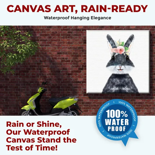 Miniatura 4 de Mavis Print - Lienzo decorativo para pared con diseño de conejo/conejo, 36 x 36 pulgadas, decoración de pared de animales impresos en HD y marco