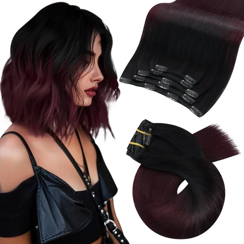 Miniatura 74 de Moresoo Extensiones de cabello humano Remy con clip, color rubio platino, extensiones de cabello humano real de doble trama, color rubio #60, 18