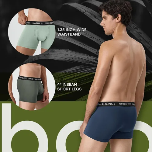 Miniatura 3 de Natural Feelings Ropa interior de bambú para hombre, ropa interior cómoda y transpirable para hombres con bragueta abierta, paquete de 5