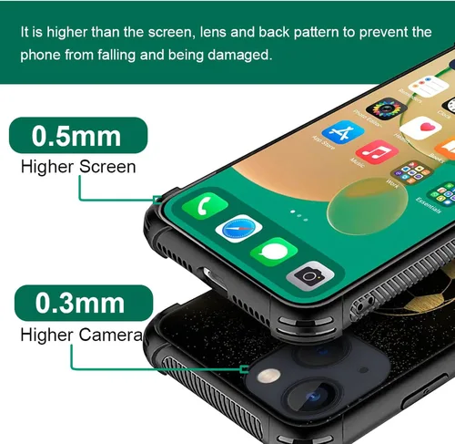 Miniatura 2 de Funda compatible con iPhone 13 Mini, funda trasera de vidrio templado a prueba de golpes y deportes de estadio de fútbol para iPhone 13 Mini Estadio