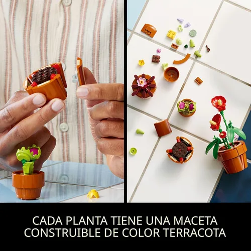 Miniatura 5 de LEGO Botanicals Plantas Pequeñas - Juego de construcción de plantas artificiales de interior para decoración del hogar, cocina, escritorio, adultos