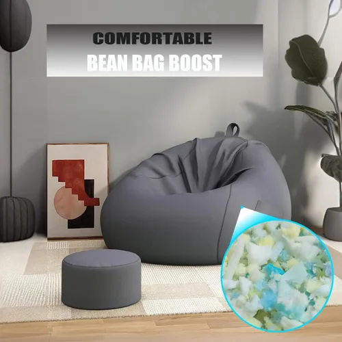 Miniatura 5 de BOXIN Relleno de espuma viscoelástica triturada de 5 libras para relleno de puf, espuma de relleno de almohada suave y conveniente para cojín