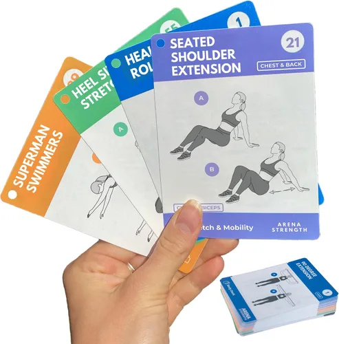 Miniatura 14 de Arena Strength Tarjetas de entrenamiento – Baraja de instrucciones de entrenamiento para entrenamientos con bandas de glúteos, guía de fitness