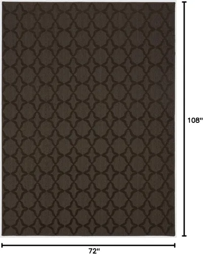 Miniatura 254 de Garland Rug Sparta - Alfombra antideslizante de polipropileno de 2 pies x 12 pies, color negro, ideal para salas de estar y pasillos, elegante