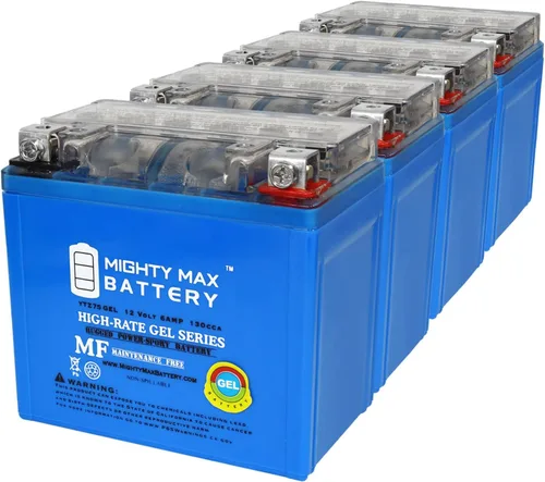 Mighty Max Battery YTZ7SGEL - Batería de repuesto de gel de 12 V, 6 AH, compatible con Vertex YTZ7S, paquete de 4