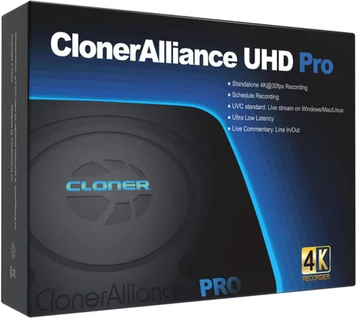 Miniatura 7 de ClonerAlliance UHD Pro, grabadora de video 4K, DVR de captura HDMI con códec H.265/H.264, grabación cinemática de 4K a 24 fps (hasta 4K @30 fps),