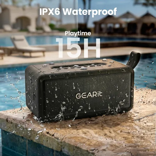 Miniatura 3 de GEARit Altavoz inalámbrico portátil Altavoz Bluetooth de 40 W V5.3 graves profundos IPX6 impermeable TWS emparejamiento 15H tiempo