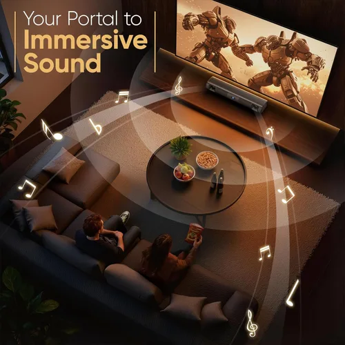 Miniatura 9 de Saiyin Barra de sonido para Smart TV, barra de sonido Bluetooth 5.3 de 60 W con controladores de graves duales y voz clara, sistema de sonido