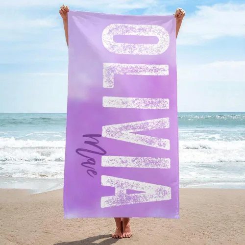 Miniatura 13 de Toalla de playa personalizada con nombre para playa, piscina, diversión de verano, regalos para niños, adultos y parejas (azul)