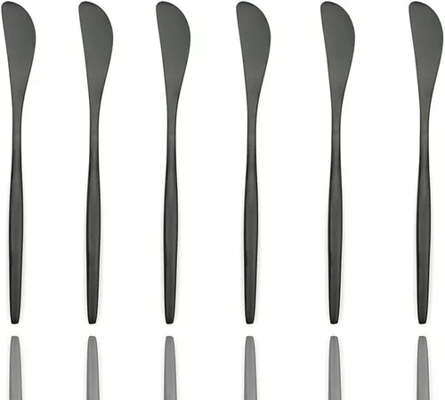 Miniatura 11 de JASHII Juego de 20 cubiertos de acero inoxidable 304 negro mate para el hogar, juego de vajilla de cocina con cuchillo/tenedor/cuchara servicio