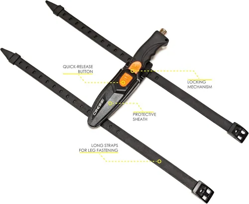 Miniatura 4 de Cressi Borg, cuchillo de hoja larga para buceo y pesca submarina - Punta puntiaguda y roma