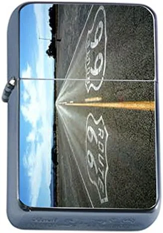 Flip parte superior D7 Mechero de gasolina de la ruta 66 histórico famoso Estados Unidos carreteras en Rogers Highway viaje