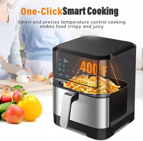 Miniatura 6 de Freidora de aire digital LED, horno tostador eléctrico con freidora de aire, freidora de aire multifunción, asar, asar, deshidratar y más