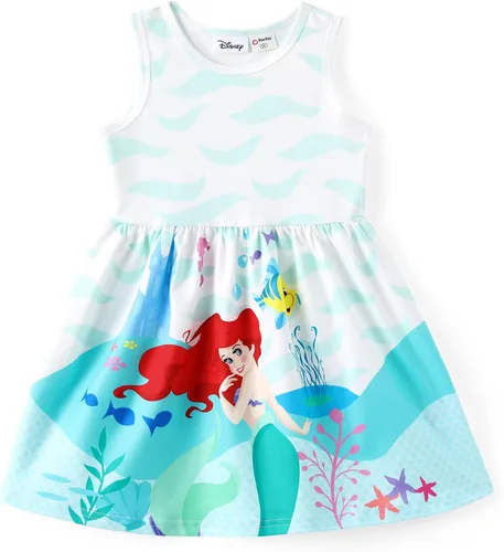 Disney Minnie Mouse Princess Frozen Elsa Stitch - Vestido para niñas sin mangas y manga corta, ropa casual de verano para bebés y niños pequeños