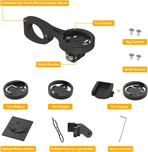 Miniatura 2 de Soporte de barras Aero - Garmin Bike Computer Mount para Garmin Edge, compatible con computadora GPS de bicicleta, Wahoo, Bryton, Cateye, GoPro Full