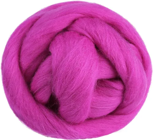 Miniatura 46 de 3.53 oz lana Roving, suministros de fieltro de lana, lana pura, hilo grueso, hilado de lana giratoria para fieltro de aguja, fieltro húmedo, Blanco