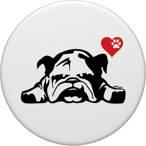 Miniatura 3 de English Bulldog I Love My English Bulldog - Agarre y soporte para teléfonos y tabletas, Negro