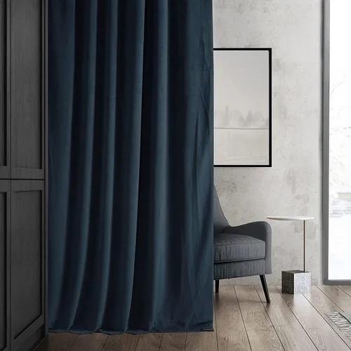 Miniatura 3 de HPD Half Price Drapes Cortinas Opacas Térmicas de Terciopelo Signature para Sala de Estar de 63 Pulgadas de Largo (1 Panel) con Bolsillo para Barra