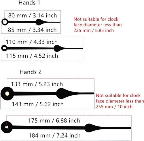 Miniatura 4 de Repuesto de reloj de cuarzo de pared para manualidades, incluye las agujas, 12888, con pilas, piezas de repuesto Negro