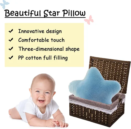 Miniatura 2 de zhidiloveyou Almohada de peluche con forma de estrella azul, lindo juguete para niños, 15.7 pulgadas