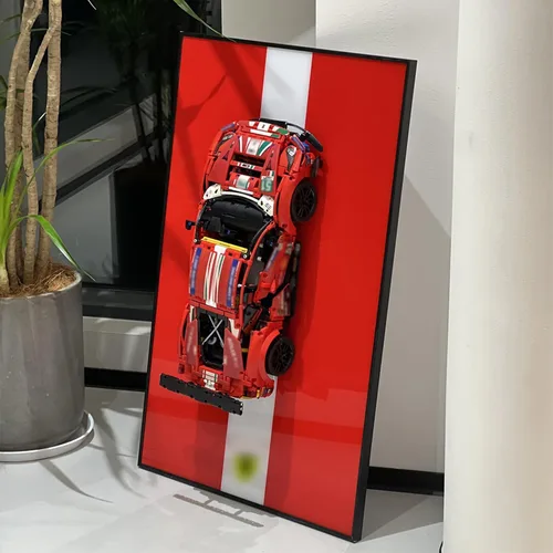 Miniatura 9 de iLuane Tablero de exhibición para LEGO Technic Porsche 911 RSR Race Car Model Building Kit 42096, coleccionables para adultos, montaje en pared