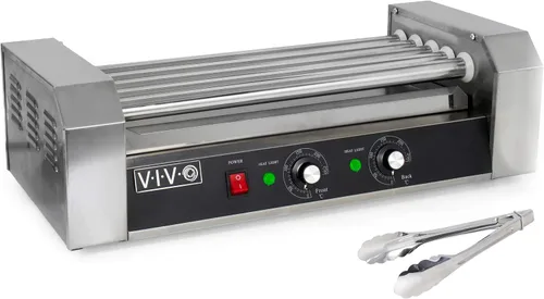 Miniatura 12 de VIVO HOTDG-V205 calentador eléctrico de 12 rodillos para parrilla de perritos calientes, acero inoxidable, comercial y doméstico, 750 W