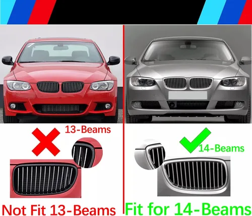 Miniatura 4 de Insertos de Parrilla Automotriz para BMW Serie 3 E92 E93 320i 325i 330i 335i 2006-2009 (Solo Compatible con 14 Vigas), Accesorios de Parrilla Frontal