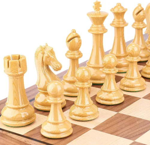 Miniatura 4 de AMEROUS Piezas de ajedrez ponderadas de alto polímero con tamaño King de 4.25 pulgadas, 2 reinas adicionales, paquete de regalo, juego de ajedrez