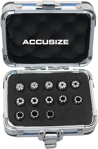 Accusize Industrial Tools Metric Er Collets 13 Pc Er-11 Collet Sizes 1 to 7 mm by 0.5 mm, 3350-0581