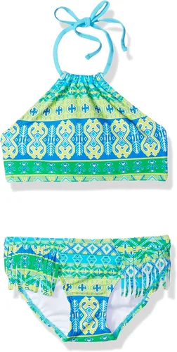 Miniatura 23 de Kanu Surf Mahina bikini halter de 2 piezas para niñas, traje de baño para playa mahina azul