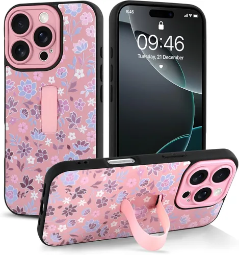 Miniatura 107 de Funda compatible con iPhone 17 Pro Max con correa de mano para los dedos, funda de teléfono con estampado de leopardo y guepardo para mujeres