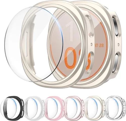 Miniatura 9 de Paquete de 6+6 para Samsung Galaxy Watch 7 Protector de Pantalla de 40mm, Funda de Parachoques de PC Duro con Película de Vidrio Templado Anti-Vaho