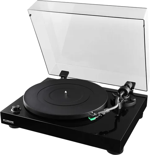 Fluance Tocadiscos RT81 con cartucho AT95E, transmisión por correa, preamplificador incorporado, contrapeso ajustable, color negro piano