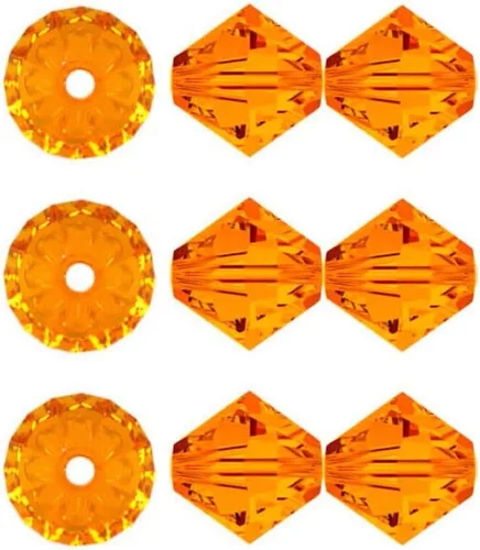 Miniatura 19 de 100 piezas auténticas Preciosa de 3 mm (0,12 pulgadas) cuentas sueltas de cristal bicono facetado pequeño amatista púrpura compatibles con cristales