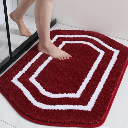 Miniatura 52 de COSY HOMEER Alfombras de Baño Extra Gruesas para Baño - Juegos de Alfombras Antideslizantes de Lino de Baño Suave Felpa 100% Poliéster Fuerte Sala