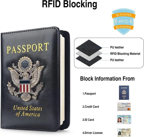 Miniatura 2 de Tarjetero para pasaporte, Negro