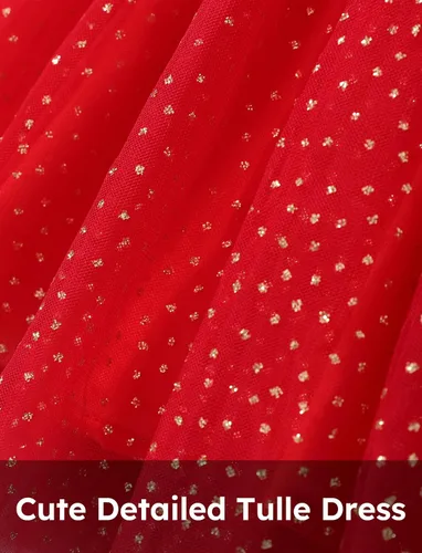 Miniatura 5 de PATPAT Vestido de tutú sin mangas de algodón para niña, vestido de encaje con volantes de malla