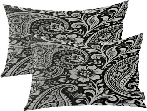 Miniatura 103 de Shrahala Funda de almohada decorativa de castillo oscuro de Halloween, casa con murciélagos de bruja, esqueleto, funda de almohada cuadrada mezclada