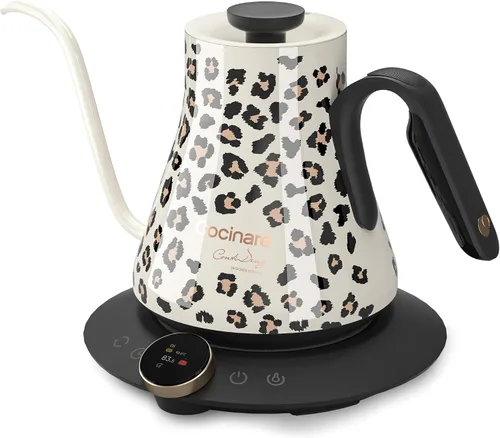 Miniatura 12 de Cocinare Hervidor eléctrico de cuello de cisne, control preciso de temperatura de ±0.5 °F, calentamiento rápido de 1500 W, café y té, acero