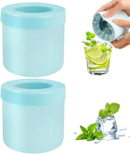 Miniatura 7 de Molde cilíndrico de silicona para cubitos de hielo, nuevo fabricante de cubitos de hielo 3D, descomprimir celosía de hielo, taza de hielo de fácil