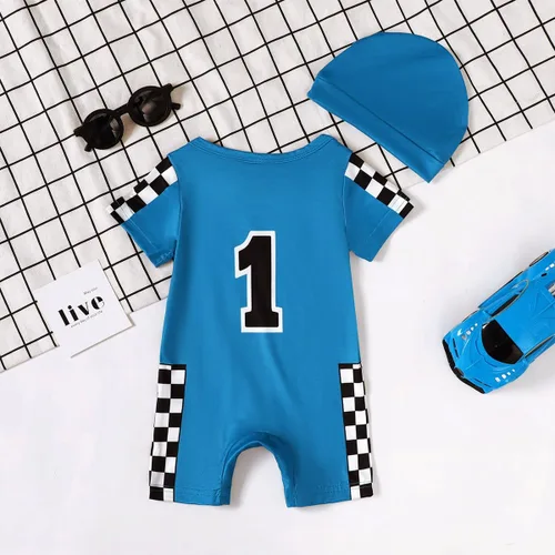 Miniatura 3 de Traje de primer cumpleaños para bebé niño, ropa de cumpleaños de un año, mameluco de conductor de coche de carrera para primer cumpleaños
