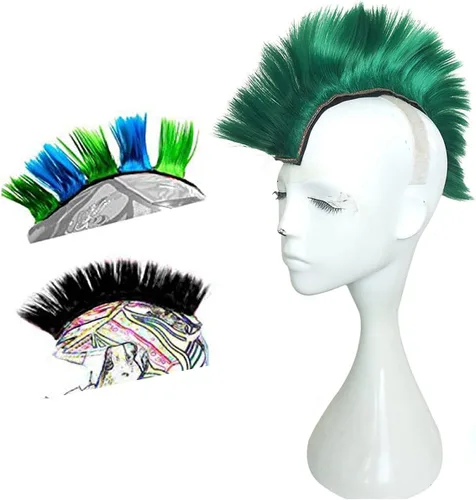 Miniatura 13 de Helmet Hawks Mohawk Pelucas sintéticas para bicicleta/casi casco/palo reutilizable diseño